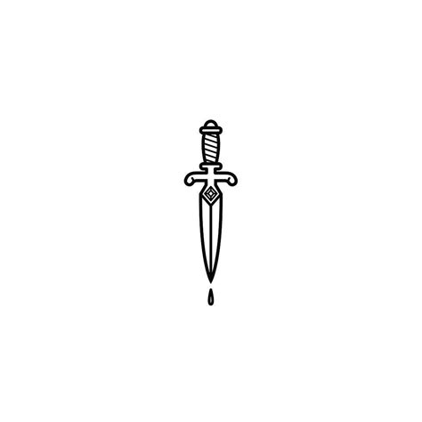 Skull with a snake. . Simple dagger tattoo outline